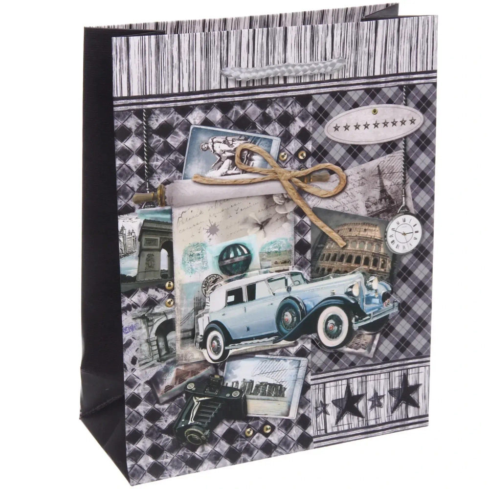 Пакет подарочный «Винтаж» 18*23*8 см, микс