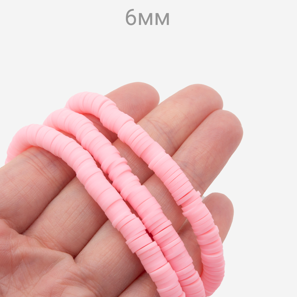 Бусины хеши, каучук, оттенок "Сахарная вата"