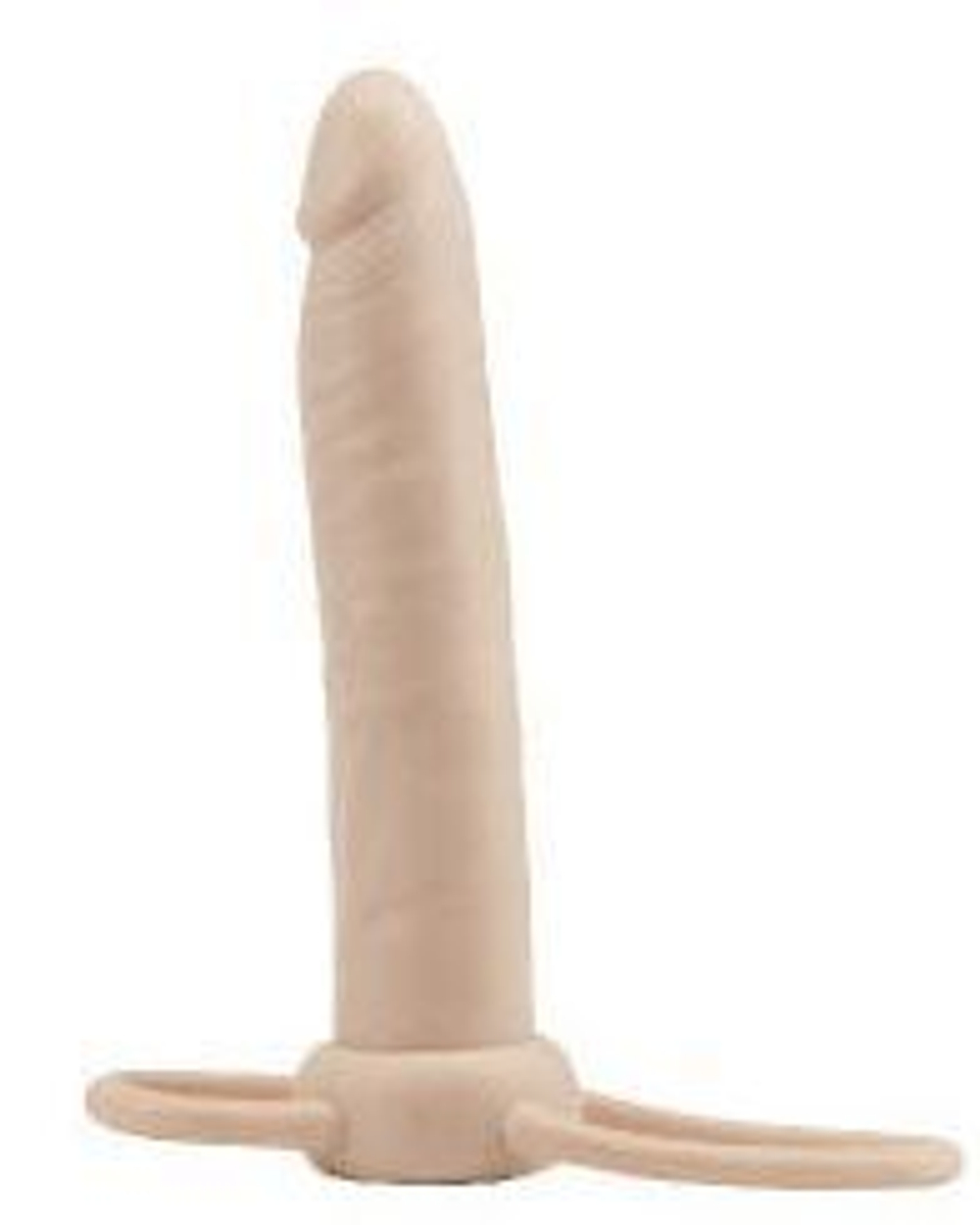 Телесная насадка What A Man для двойного проникновения (Цвет: телесный)