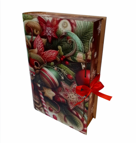 Деревянная Новогодняя упаковка,Книга Новогодняя