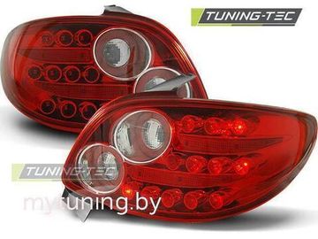 Задние фонари led red white для Peugeot 206