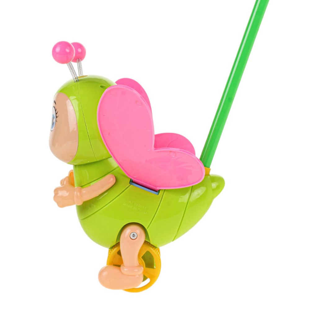 Каталка на палке Жук 56см, розовый, пакет 345