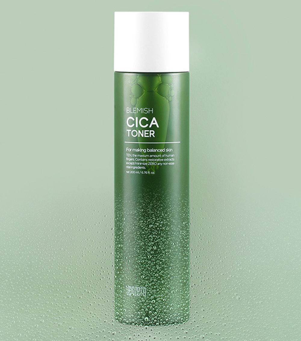 Смягчающий тонер с экстрактом Центеллы Азиатской Tenzero Blemish Cica Toner 200мл