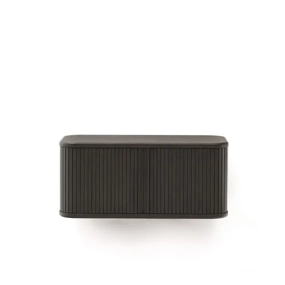 Шкафчик для ванной Mailen из ясеневого шпона в темной отделке, 90 x 45