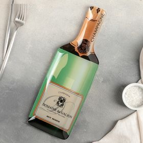 Блюдо оригинальное в виде бутылки «Champagne», 35×12 см цвет: бирюзовый