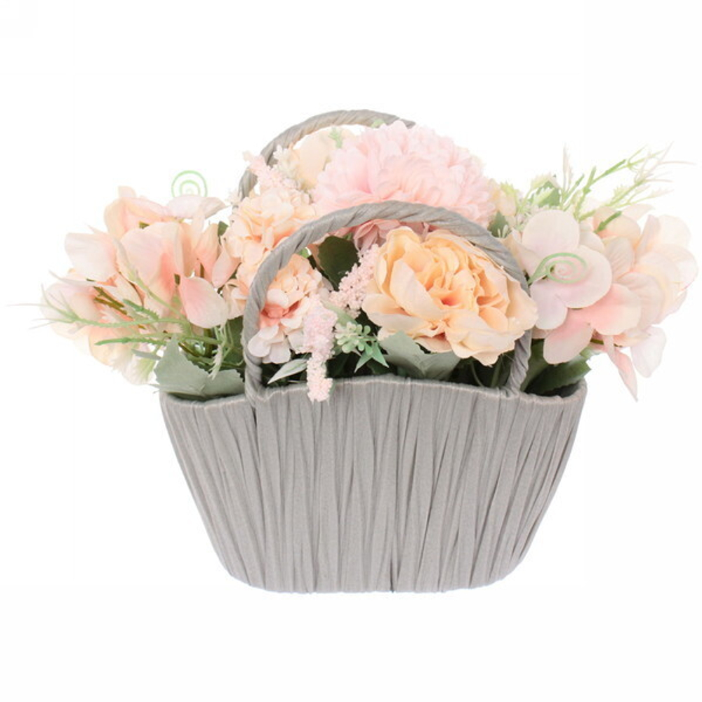 Цветы искусственные в корзине грей