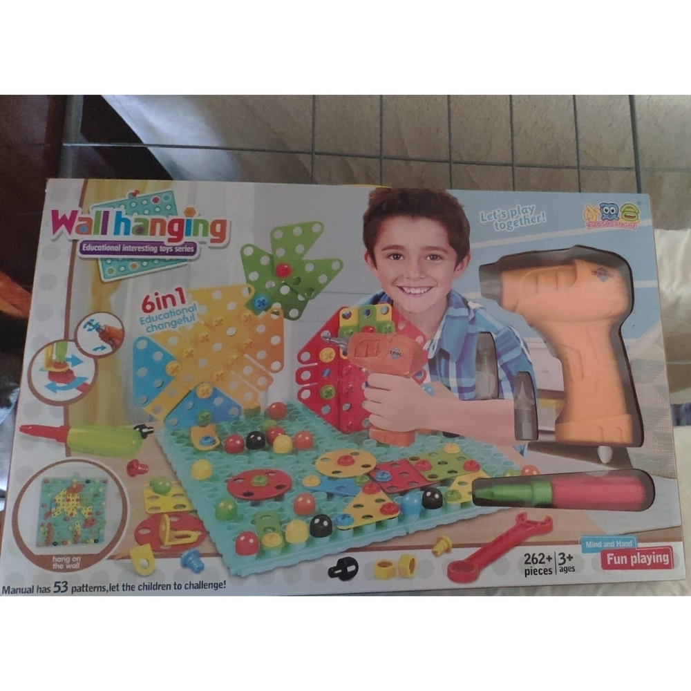 Конструктор мозаика с шуруповёртом "Wall Hanging" 6in1, 262 деталей