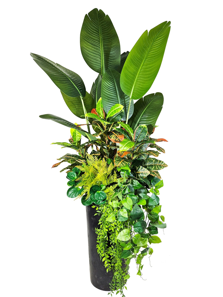 Искусственная композиция Интерьерная из растений 160см в кашпо