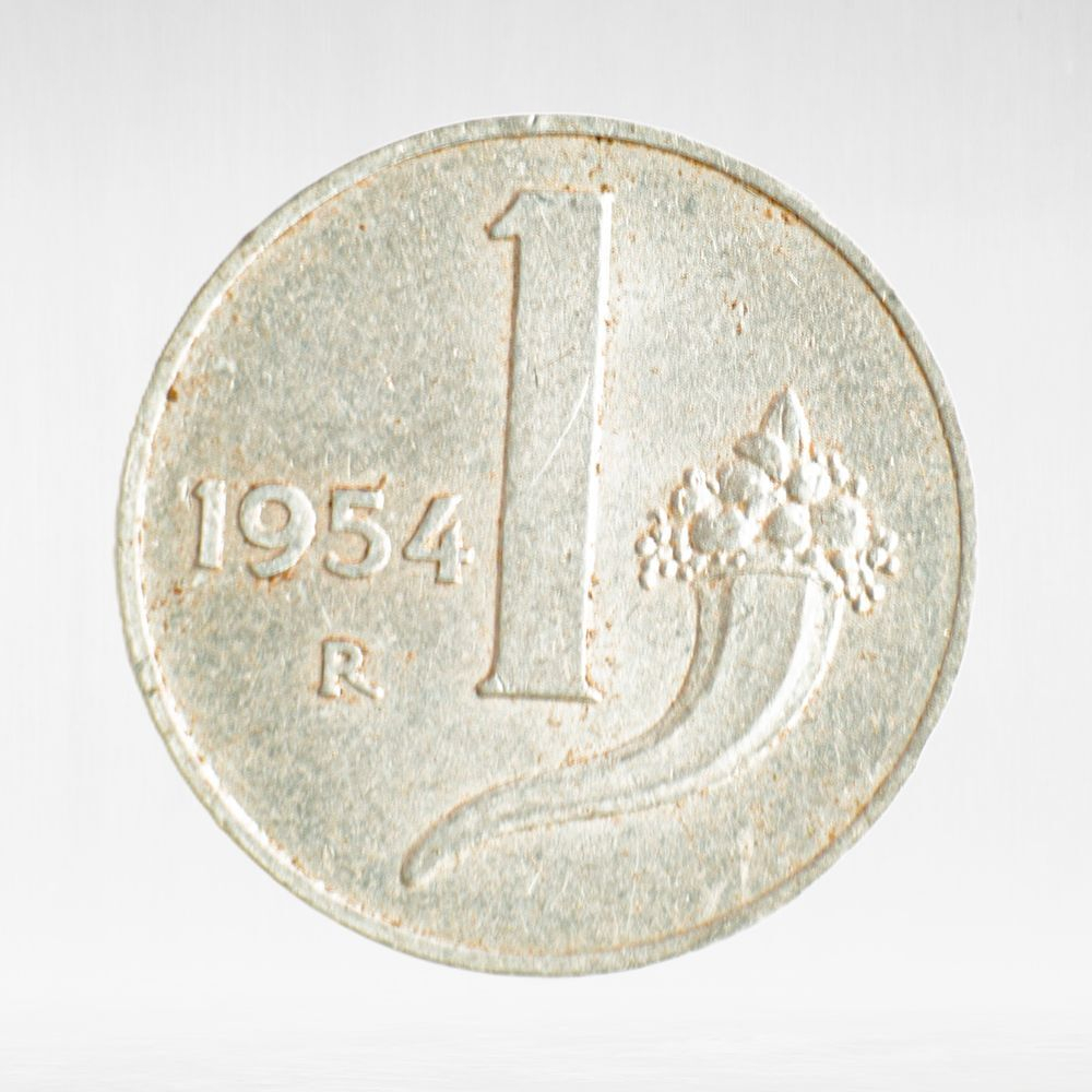 Italy 1 Lira 1954 R "Balance and Cornucopia", XF