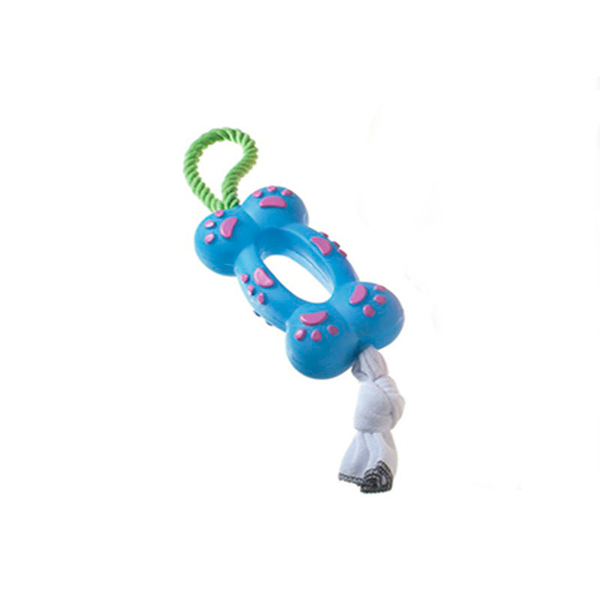 Игрушка Camon Кость для жевания виниловая, для собак, 11 см. (синяя)