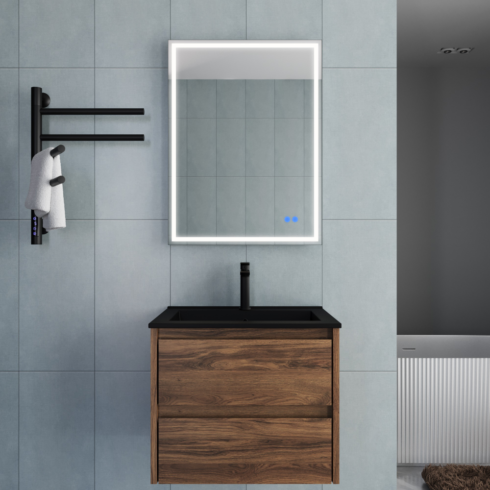 База под раковину Gio 600 подвесная, 2 выкатных ящика soft-close, C.Oak