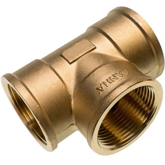 Тройник Sanha PURAFIT 3/4" ВР бронзовый с внутренней резьбой равнопроходной, серия 3130 (1313034)