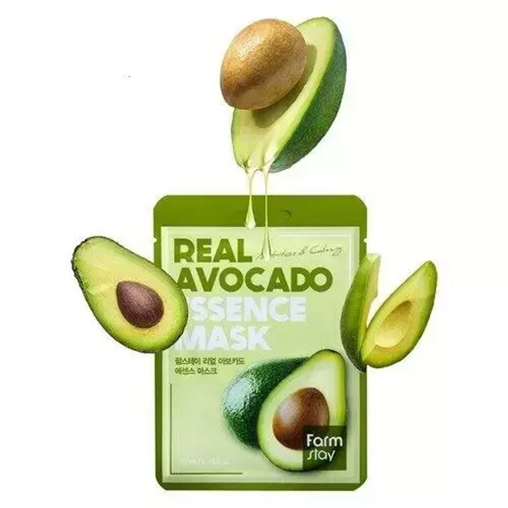 Маска тканевая для лица с экстрактом авокадо FarmStay  Real avocado essence mask