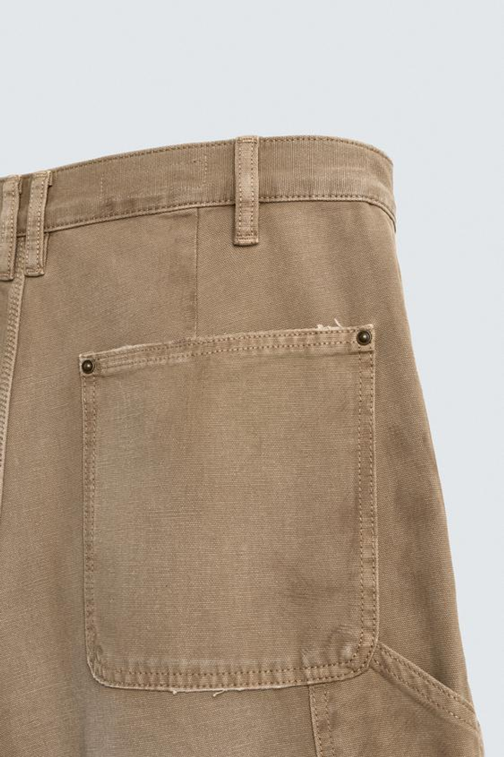 ZARA ШОРТЫ СВОБОДНОГО КРОЯ С КАРМАНАМИ, ПЕСОЧНЫЙ