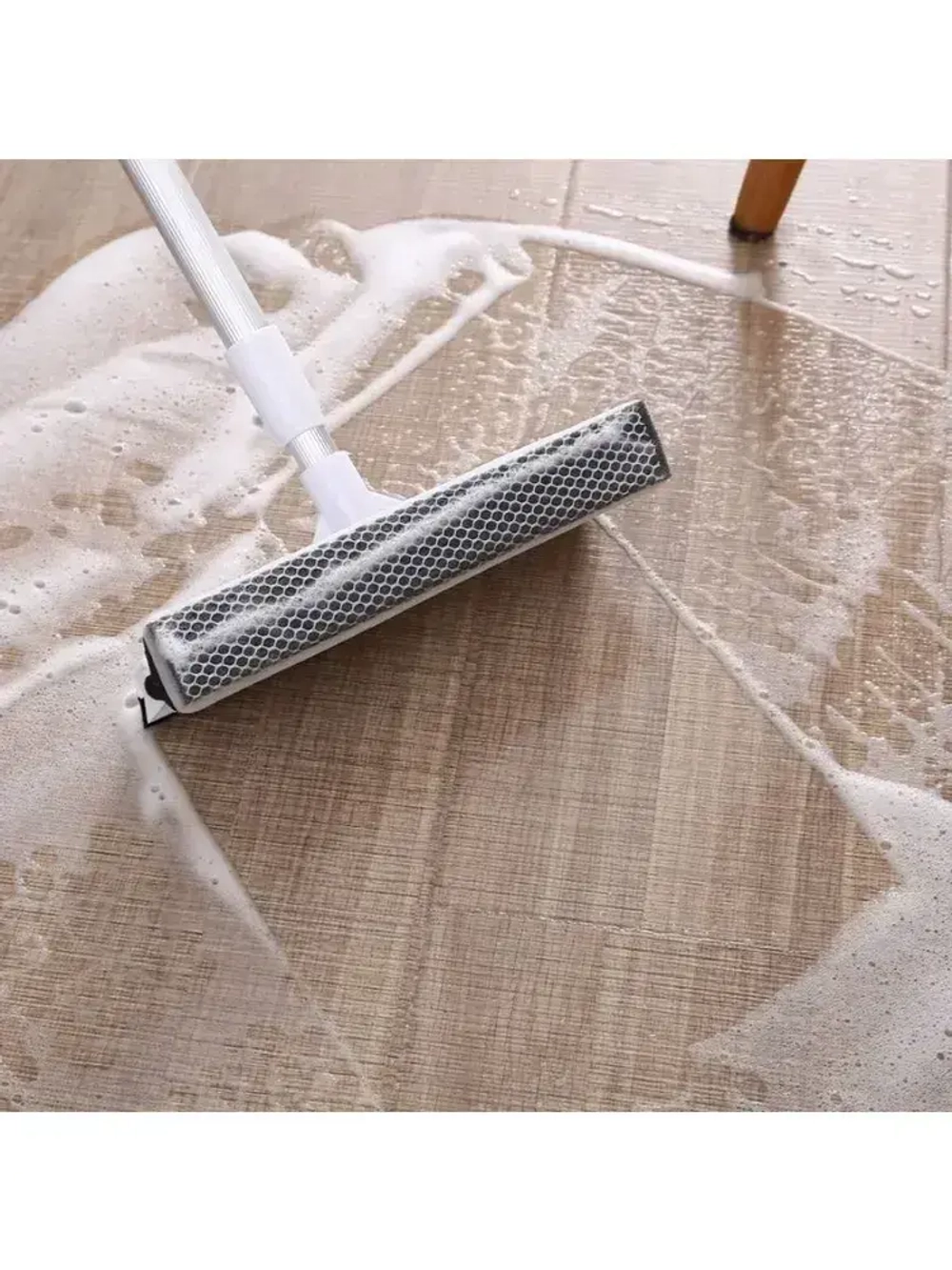 Щетка для мытья окон, стеклоочиститель с телескопической ручкой 50-85 см, стеклоочиститель с резиновым скребком и губкой