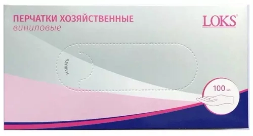"LOKS" Перчатки виниловые неопудренные L (1 пара)