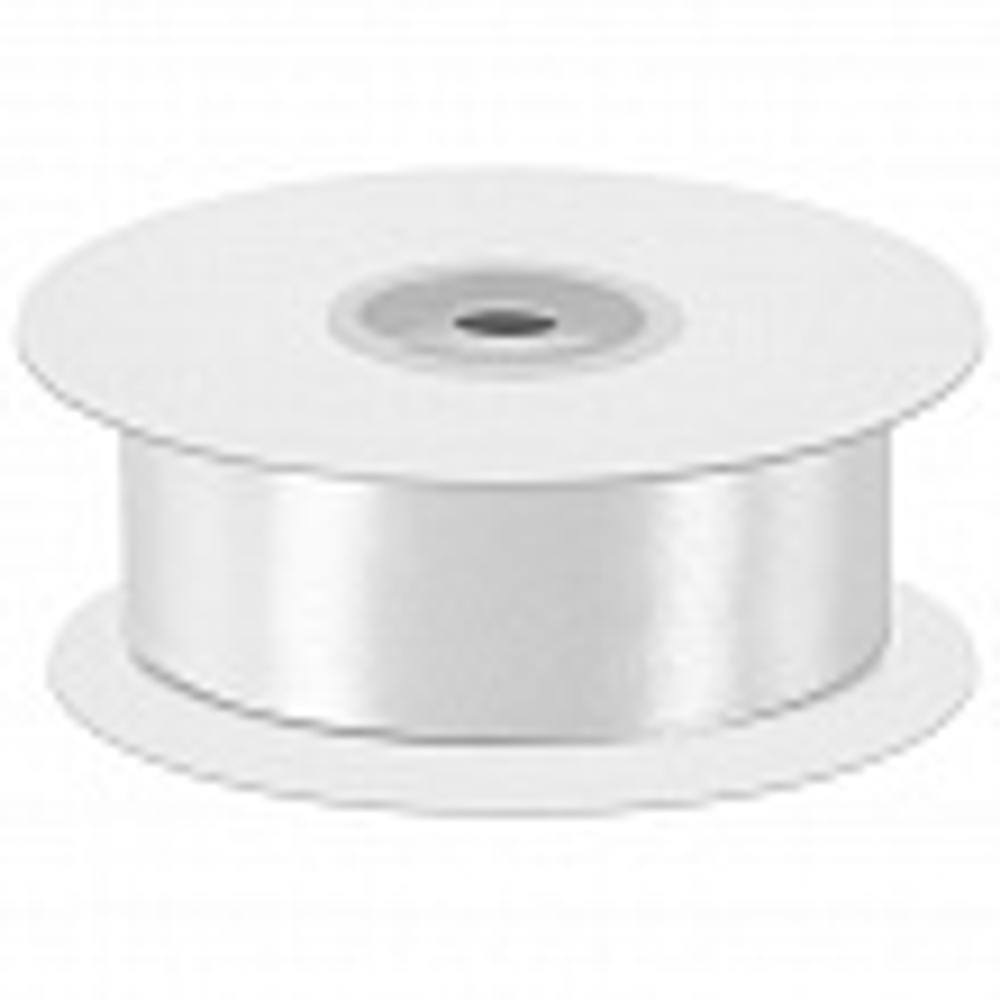 Лента атласная (1,2 см*22,85 м) Белый, 1 шт.