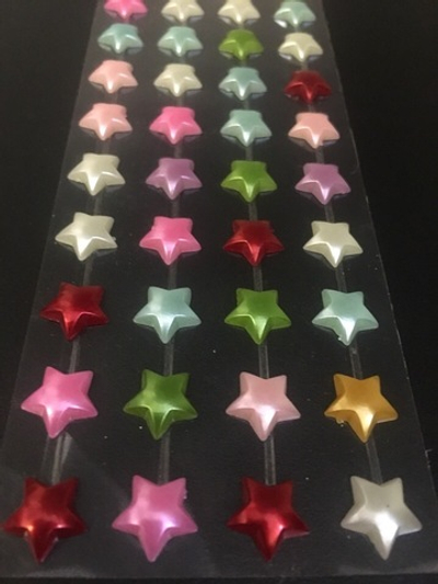 Стразы самоклеющиеся Звёзды салатовые 101 шт