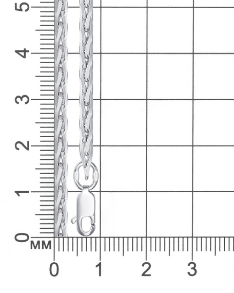 Фото браслет-цепочка Колос Тройной на размерной сетке