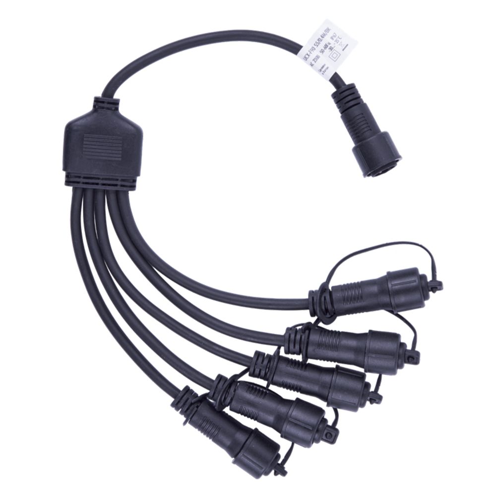 UCX-F90 S5-0.4M-BK Провод-разветвитель для гирлянд серии F90PRO. 0.4м. 5 выходов. Статика-мерцание. IP67. Черный. ТМ Uniel