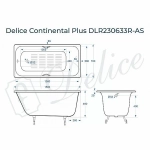Ванна чугунная Delice Continental PLUS Elite DLR230633R-AS 150х70 белая