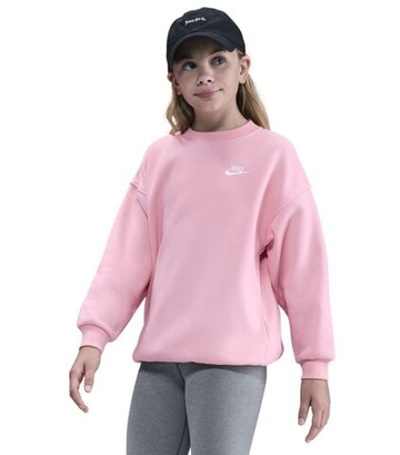 Кофта для девочки теннисная Nike Kids Sportswear Club Fleece Oversized - medium soft pink/white
