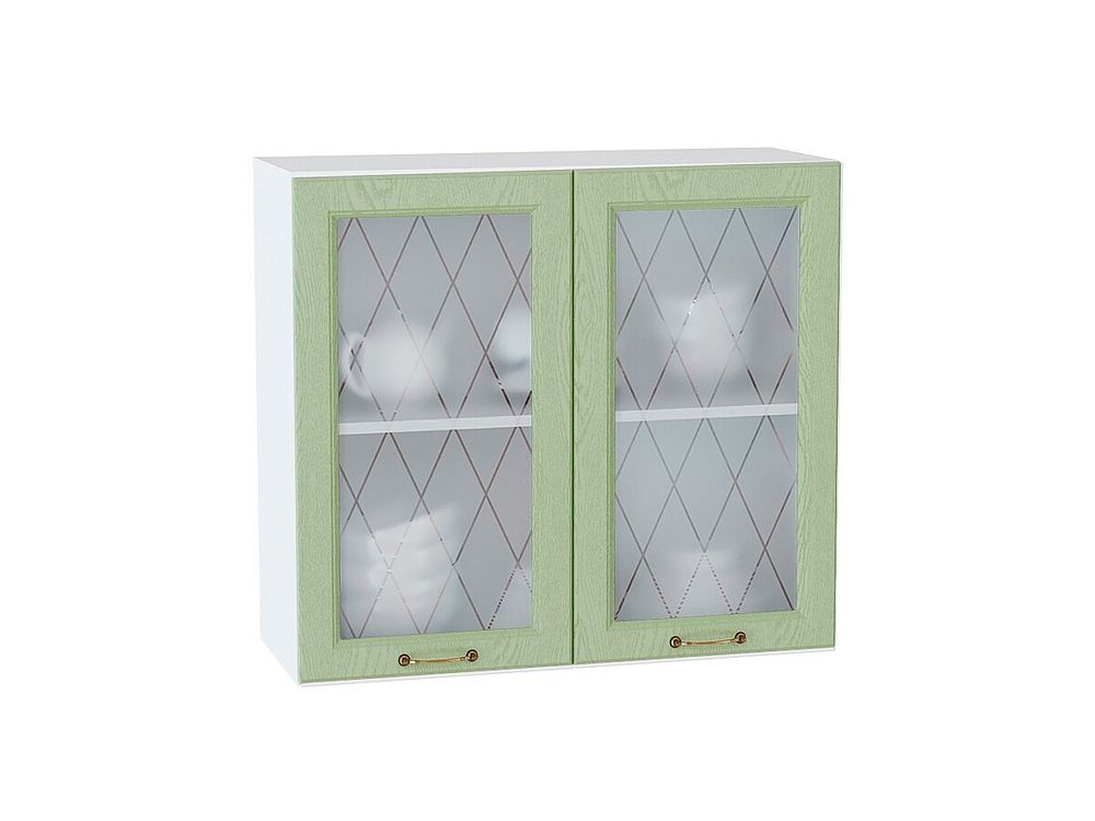 Шкаф верхний с 2-мя остекленными дверцами Ницца