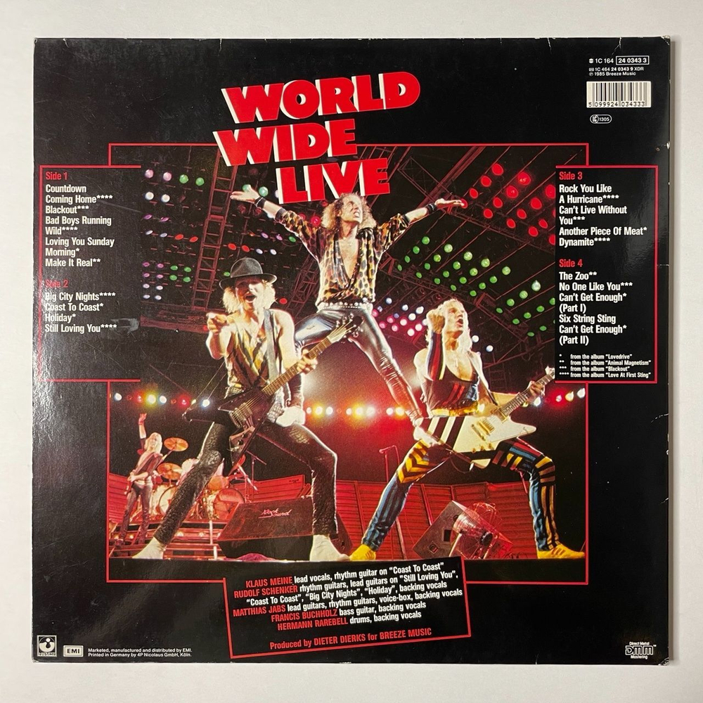 Винтажная виниловая пластинка LP Scorpions World Wide Live (Germany 1985) (Poster) Still Loving You