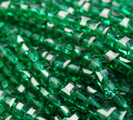 БВ024НН4 Хрустальные бусины квадратные, цвет: изумрудный, размер 4 мм, кол-во: 44-45 шт.
