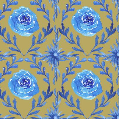 Синий цветочный узор