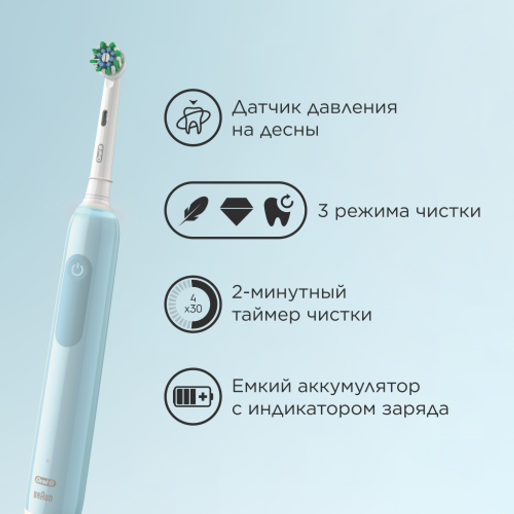 Набор электрических зубных щеток ORAL-B Pro Series 1 Duo/D305.523.3H черная+бирюзовая 3 режима тип 3791