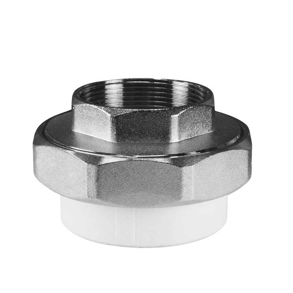 Муфта комбинированная разъёмная Valfex, DN 40, PN 25, G-1 1/2 американка-ВР, белая