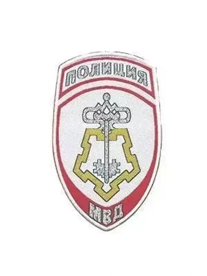 Шеврон Полиция ВОХР жаккардовый (белый)
