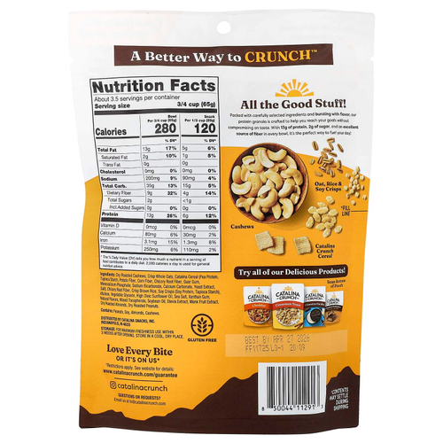 Catalina Crunch, протеиновая гранола, мед и кешью, 227 г (8 унций)