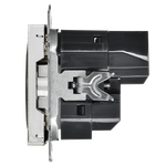 BRITE Розетка 1-местная с заземлением с защитными шторками 16А с USB A+A 5В 2,1А РЮш10-1-БрГН металл хром/никель IEK