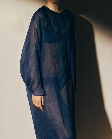 ZARA HOME СТРУЯЩЕЕСЯ ПЛЯЖНОЕ ПЛАТЬЕ, СИНИЙ