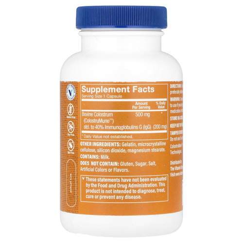 The Vitamin Shoppe, Молозиво, 120 капсул (500 мг на капсулу)