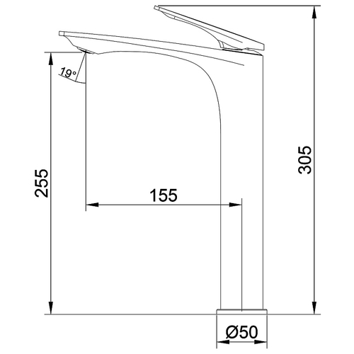 Cмеситель для раковины-чаши Azario Lursy высокий, керамический картридж, сатин (AZ-K9049BN)