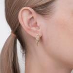 Серьги «Крылья Ники» с английским замком из красного золота