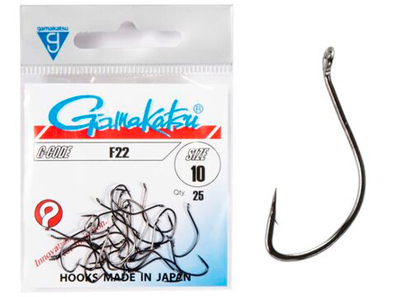 Крючки Gamakatsu F22 HOOKS BLACK разм. 10 25шт.