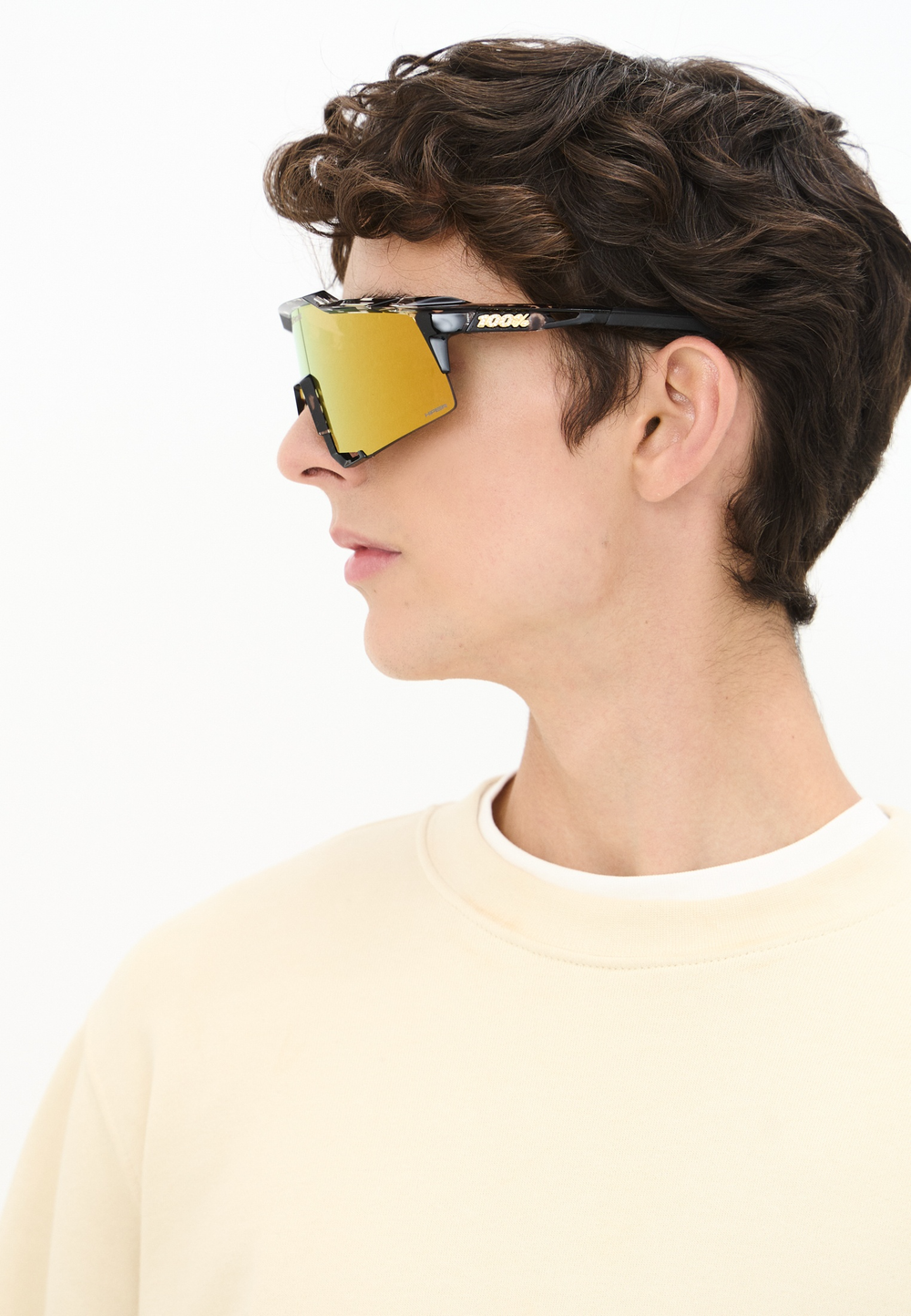 Спортивные очки с диоптриями 100% SPEEDCRAFT Money Mike 3 Polished Black Tortoise - HiPER 24K Gold Mirror Lens