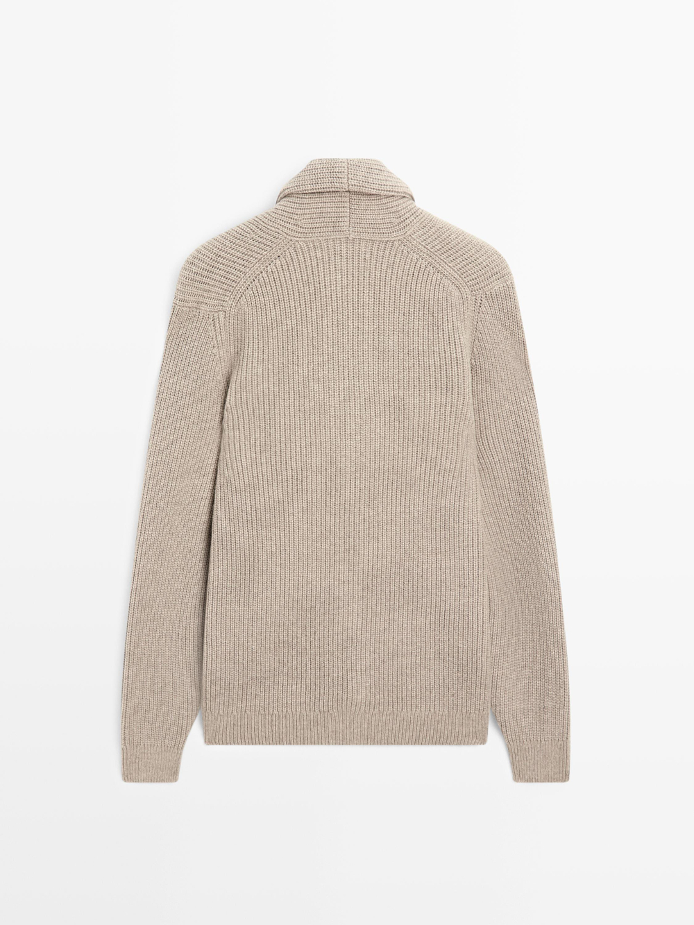 Massimo Dutti Вязаный кардиган, светло-бежевый