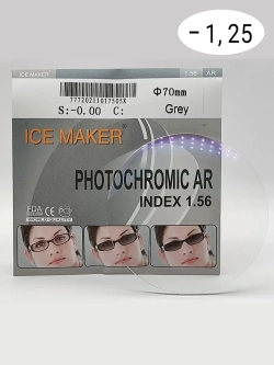 Линза для очков стигматич. 1шт  ICE MAKER -1.25 d 70 ind 1.5