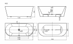 Ванна акриловая Sancos Labo FB22 170х80 белая