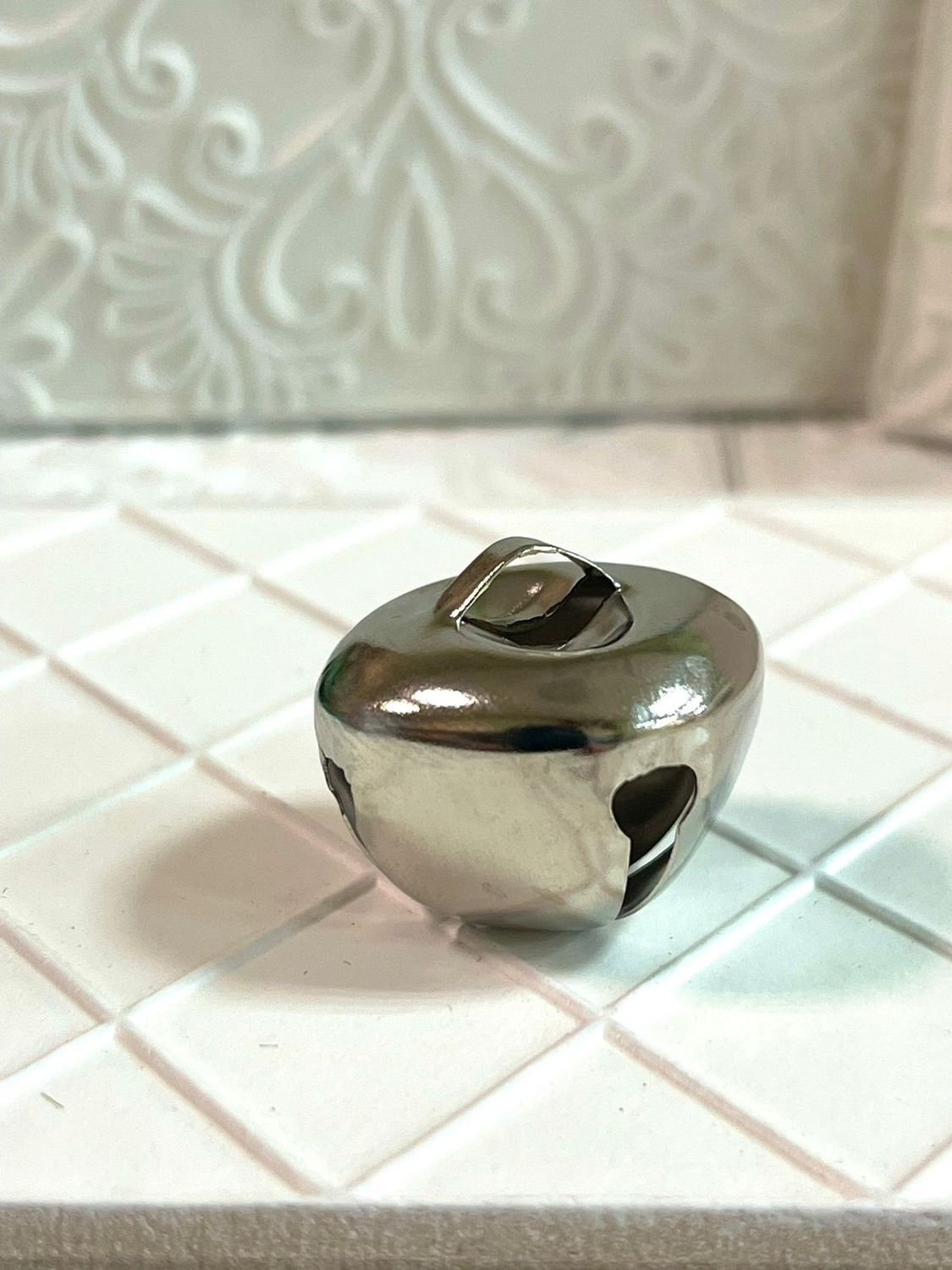 рождественский колокольчик, цвет серебро, 25мм (1шт)