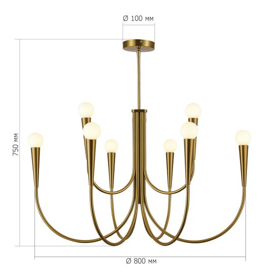 SL1243.303.09 Светильник подвесной ST-Luce Латунь E14 9*60W DUTCHESS
