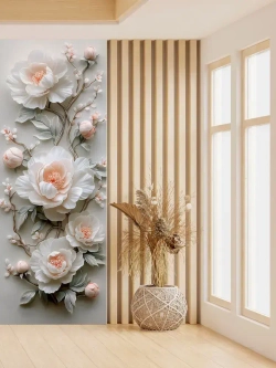 Фотообои флизелиновые PosterMarket "Цветы 3Д" 100х270 см