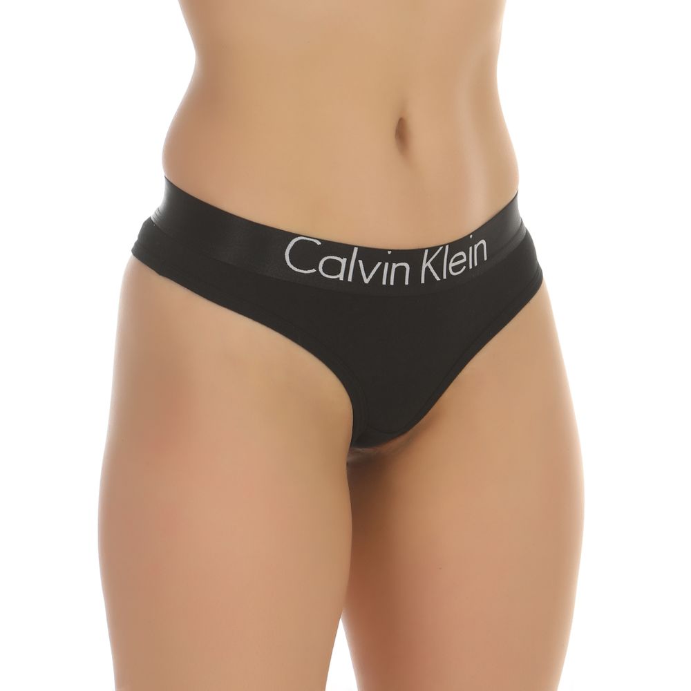 Женские трусы тонги черные Calvin Klein Women Black