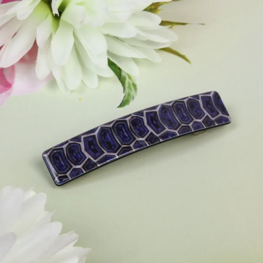 Заколка автомат «Lady Collection - Тара», прямоуг., 6 цветов, 8,5*1,5см (Кокетка)