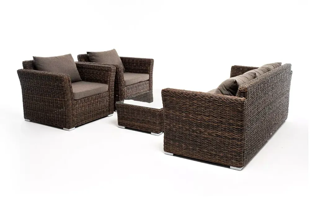 "Капучино" лаунж-зона из искусственного ротанга (гиацинт), цвет коричневый